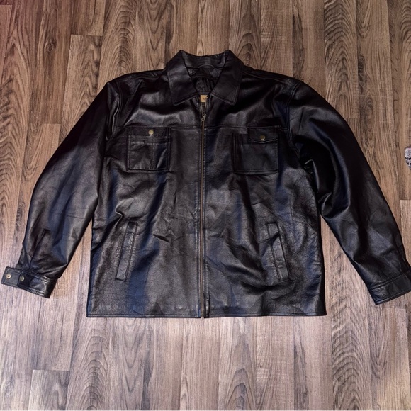 Midnight Velvet Other - Men’s Midnight Velvet Vintage Black Men’s Leather Jacket Size XXL Zip Up Pockets